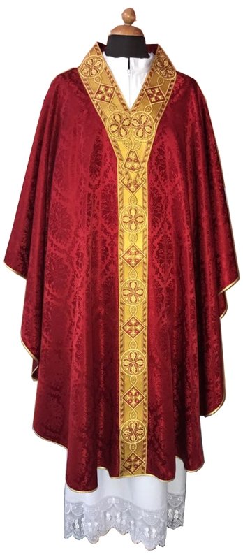 Casula damascata con particolare scollatura - luxdei.it