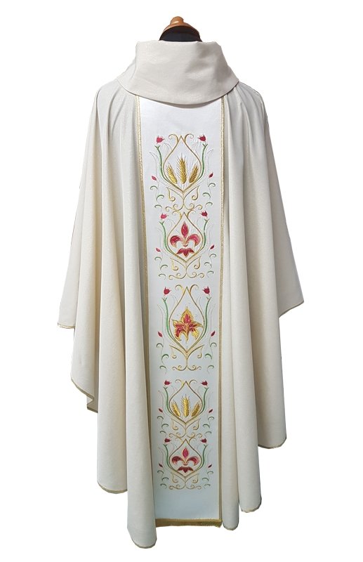 Casula in misto lana lurex con stolone - luxdei.it