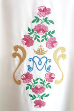Casula mariana con ricamo "m rose" sul davanti e sul resto - luxdei.it