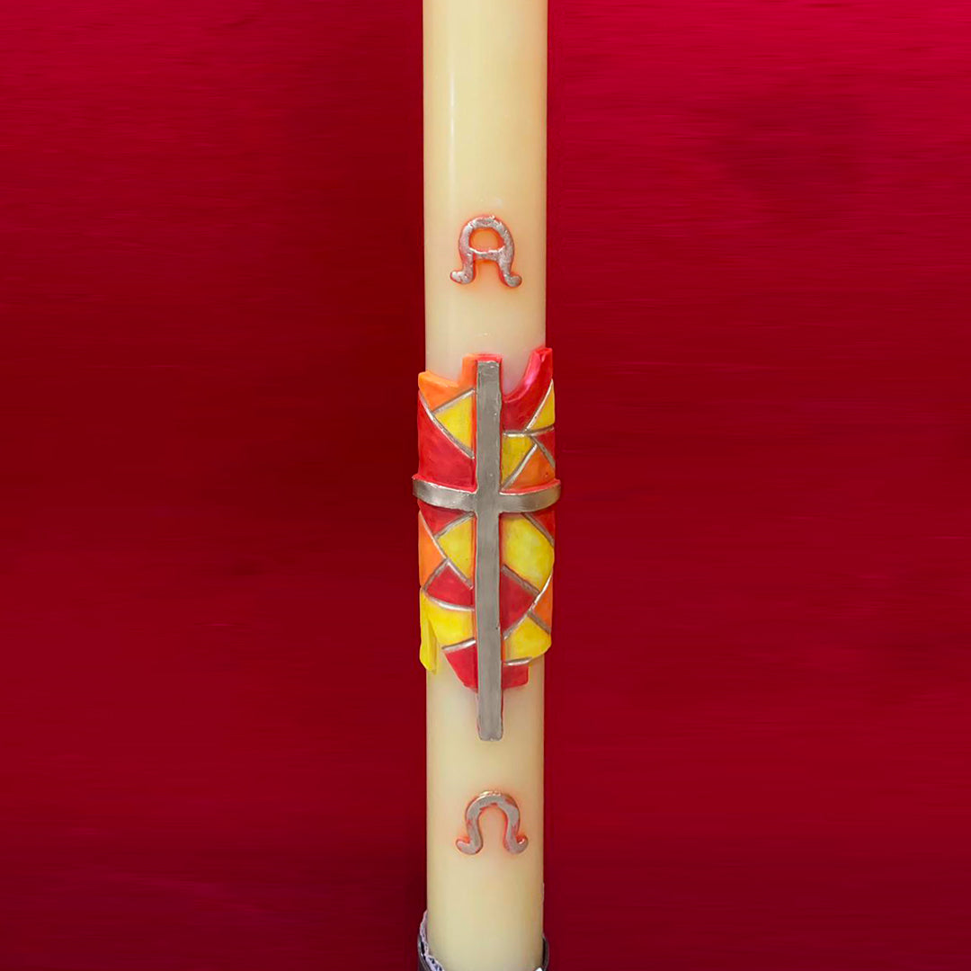 Cero pasquale con rilievo in cera d'api (80x120 cm)