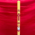 Cierge pascal avec relief en cire d'abeille (80x120 cm)