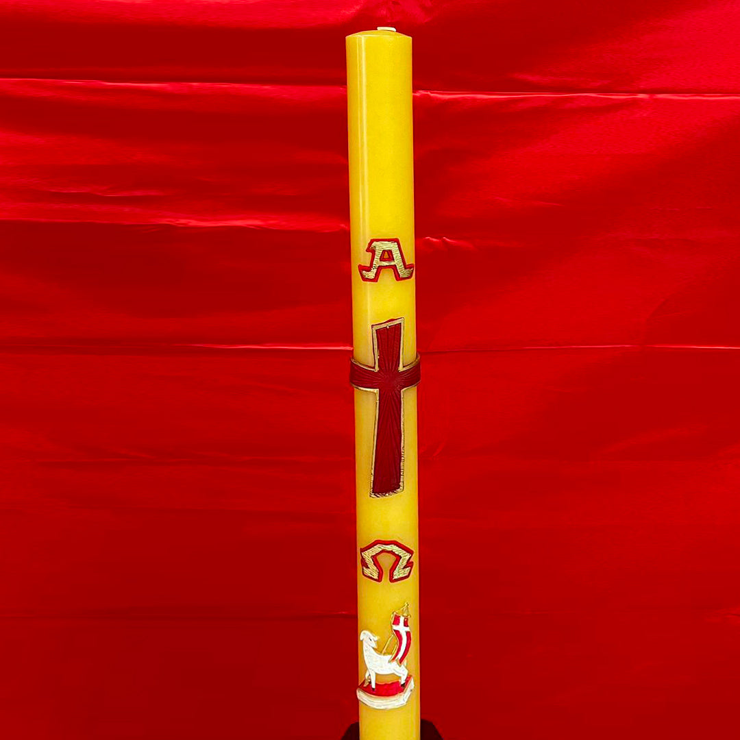 Paschal candle with beeswax relief (80x120 cm)