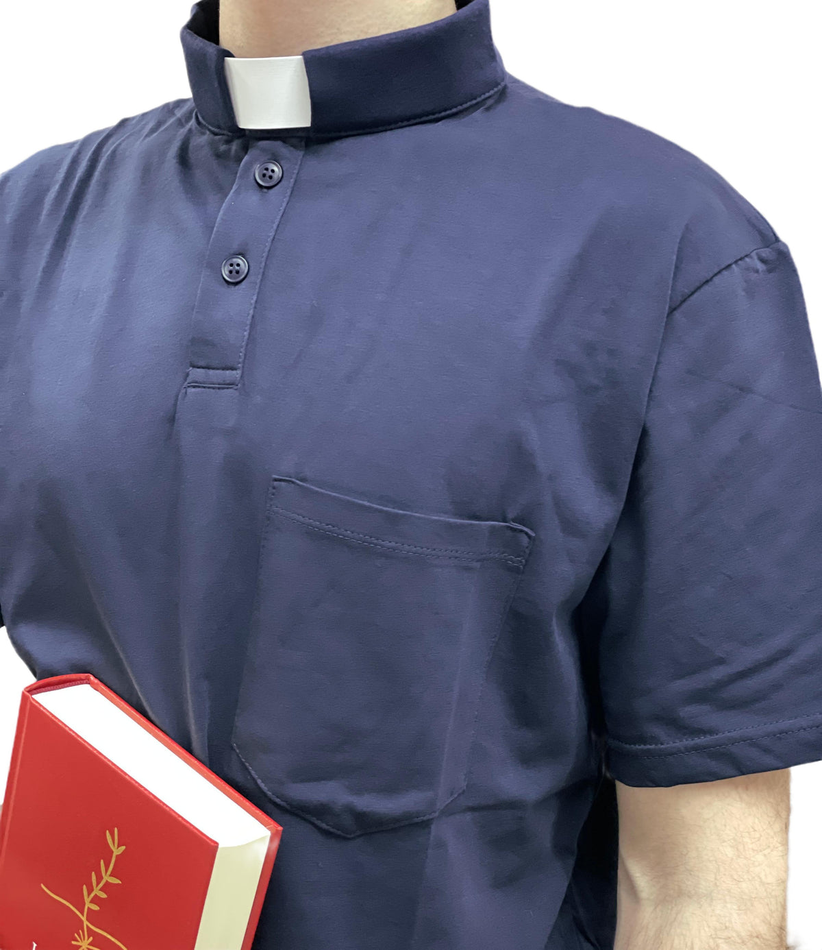Polo Clergyman Sacerdote Cotone 100 % - Blu - luxdei.it