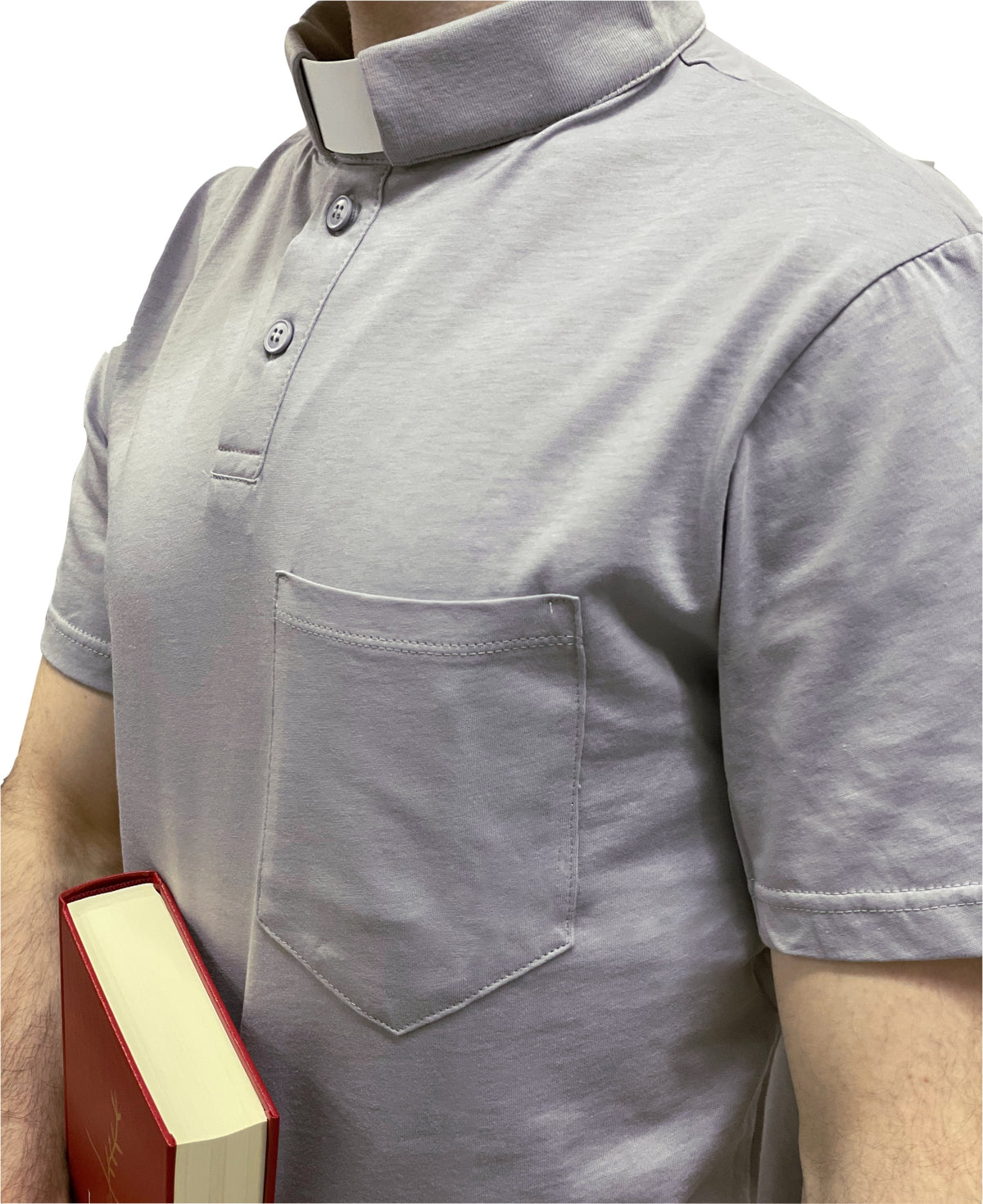 Polo Clergyman Sacerdote Cotone 100% - Grigio Chiaro - luxdei.it