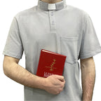 Polo Clergyman Sacerdote Cotone Piquet - Grigio Chiaro - luxdei.it