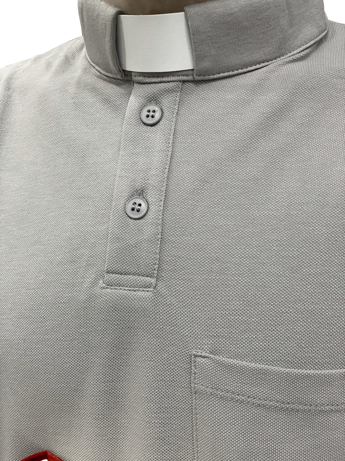 Polo Clergyman Sacerdote Cotone Piquet - Grigio Chiaro - luxdei.it