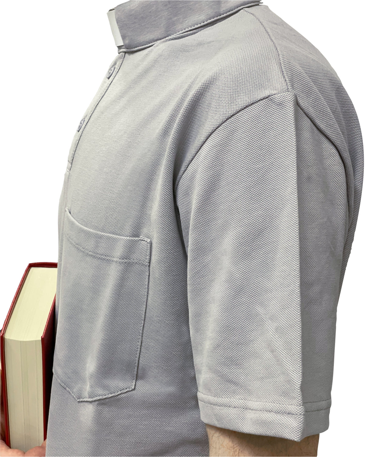 Polo Clergyman Sacerdote Cotone Piquet - Grigio Chiaro - luxdei.it