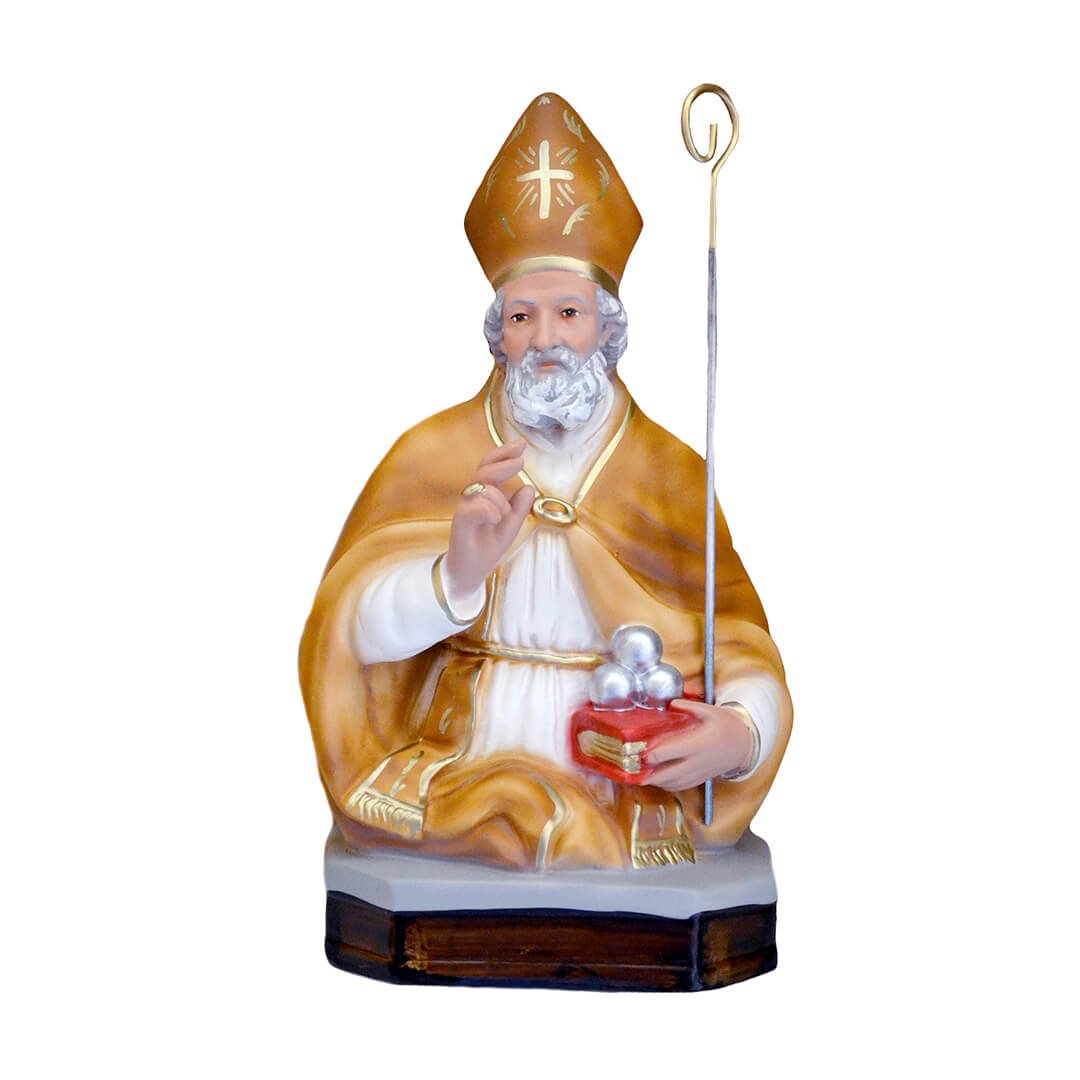 Statua San Nicola, busto - 30cm - Lux Dei - Vendita Articoli Religiosi